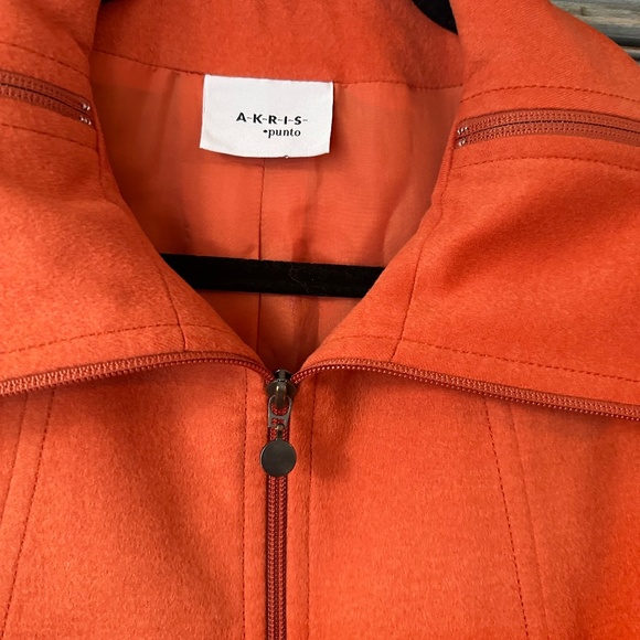Akris Punto Orange Wool Signature Fitted Jacket Size US 6 - Picture 2 of 12